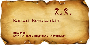 Kassai Konstantin névjegykártya